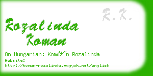 rozalinda koman business card